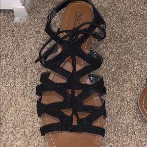 Black Strappy Sandals w Laces